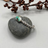 Chunky Stamped Stacker Cuff- Size S/M- Royston Turquoise and Chunky Sterling Silver Bracelet