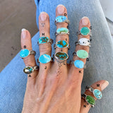Hand-Stamped Turquoise Rings