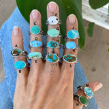 Hand-Stamped Turquoise Rings