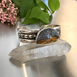 The Starry Night Cuff- Size M/L- McDermitt Picture Jasper and Stamped Sterling Silver Bracelet