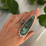 The Sea Spray Talon Ring- Turkish Chrysoprase and Sterling Silver- Finished to Size or as a Pendant