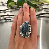 The Twilight Ring- Morenci II Turquoise and Sterling Silver- Finished to Size or as a Pendant