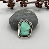 The Squiggle Ring- Broken Arrow Variscite and Sterling Silver- Finished to Size or as a Pendant