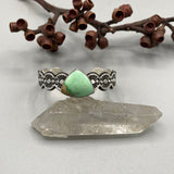 The Desert Rose Cuff- Size XS/S- Natural Australian Variscite and Stamped Sterling Silver Bracelet