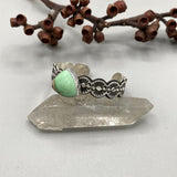 The Desert Rose Cuff- Size XS/S- Natural Australian Variscite and Stamped Sterling Silver Bracelet