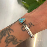 Celestial Cuff- Size XS/S- Lone Mountain Turquoise and Sterling Silver Bracelet