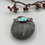 Heavyweight Stamped Cuff- Size XS/S- Natural Royston Turquoise and Chunky Sterling Silver Bracelet