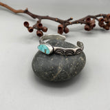 Heavyweight Stamped Cuff- Size XS/S- Natural Royston Turquoise and Chunky Sterling Silver Bracelet