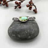 Heavyweight Stamped Cuff- Size XS/S- Natural Royston Turquoise and Chunky Sterling Silver Bracelet