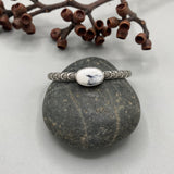 Chunky Stamped Stacker Cuff- Size XS/S- Natural White Buffalo and Chunky Sterling Silver Bracelet