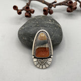 The XL Desert Dreamer Portal Ring- Picture Jasper and Sterling Silver- Finished to Size or as a Pendant