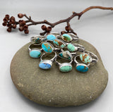 Hand-Stamped Turquoise Rings