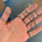 Hand-Stamped Turquoise Rings