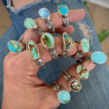 Hand-Stamped Turquoise Rings