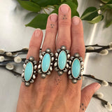 The Looking Glass Ring- Size 7- Natural Castle Dome Turquoise and Sterling Silver