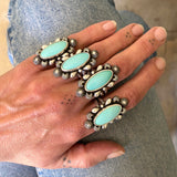 The Looking Glass Ring- Size 7- Natural Castle Dome Turquoise and Sterling Silver