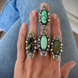 The Looking Glass Ring 4- Royston Turquoise and Sterling Silver- Finished to Size or as a Pendant