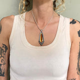 The Amulet Necklace- Montana Agate and Sterling Silver- Sterling Chain Included
