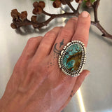 The Annapurna Ring- Bamboo Mountain Turquoise and Sterling Silver- Finished to Size or as a Pendant