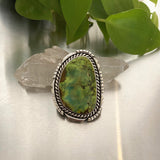 The Persephone Ring- Autumn Creek Turquoise and Sterling Silver- Finished to Size or as a Pendant