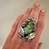 The Garland Ring- Autumn Creek Turquoise and Sterling Silver- Finished to Size or as a Pendant