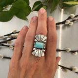 The Phoenix Ring 3- Natural Royston Turquoise and Sterling Silver- Finished to Size or as a Pendant