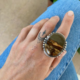 The Badlands Ring- Deschutes Jasper and Sterling Silver- Finished to Size or as a Pendant