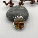 The Badlands Ring- Deschutes Jasper and Sterling Silver- Finished to Size or as a Pendant