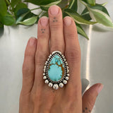 The Balustrade Ring- Natural High Grade Royston Turquoise and Sterling Silver- Finished to Size or as a Pendant