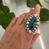 The Bamboo Mountain Supernova Ring- Bamboo Mountain Turquoise and Sterling Silver- Finished to Size or as a Pendant