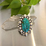 The Supernova Ring- Bamboo Mountain Turquoise and Sterling Silver- Finished to Size or as a Pendant