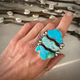 The Bedrock Ring- Natural Royston Turquoise and Sterling Silver- Finished to Size or as a Pendant