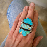 The Bedrock Ring- Natural Royston Turquoise and Sterling Silver- Finished to Size or as a Pendant