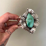 The Belladonna Cuff- Size M/L- Natural High Grade Royston Turquoise and Sterling Silver Bracelet