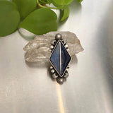 The Duality Ring #4- Blue Quartz/Sodalite and Sterling Silver- Finished to Size or as a Pendant