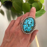The Blue Lagoon Ring- Kingman Turquoise and Sterling Silver- Finished to Size or as a Pendant