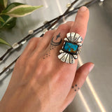 The Phoenix Ring 3- Royston Turquoise and Sterling Silver- Finished to Size or as a Pendant