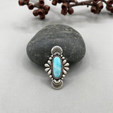 The Peacock Ring 2- Blue Ridge Turquoise and Sterling Silver- Finished to Size or as a Pendant