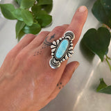 The Peacock Ring 2- Blue Ridge Turquoise and Sterling Silver- Finished to Size or as a Pendant