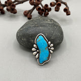 The Ripple Ring 2- Kingman Turquoise and Sterling Silver- Finished to Size or as a Pendant