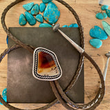 The Sundown Bolo- Montana Agate and Sterling Silver Bolo
