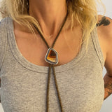The Sundown Bolo- Montana Agate and Sterling Silver Bolo
