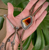 The Sundown Bolo- Montana Agate and Sterling Silver Bolo