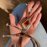 The Sundown Bolo- Montana Agate and Sterling Silver Bolo