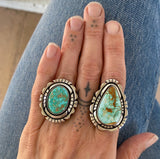 The Silhouette Ring 1- Natural Royston Turquoise and Sterling Silver- Finished to Size or as a Pendant
