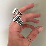 The Signet Ring- Size 9- Iron Mustang Turquoise and Sterling Silver