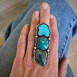 The Calder Ring- Morenci II Turquoise and Sterling Silver- Finished to Size or as a Pendant