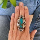 The Cascade Ring- Natural Royston Turquoise and Sterling Silver- Finished to Size or as a Pendant