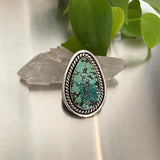 The Cascade Ring- Bamboo Mountain Turquoise and Sterling Silver- Finished to Size or as a Pendant