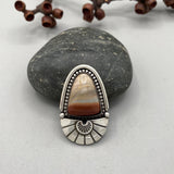 The Desert Dreamer Portal Ring- Picture Jasper and Sterling Silver- Finished to Size or as a Pendant
